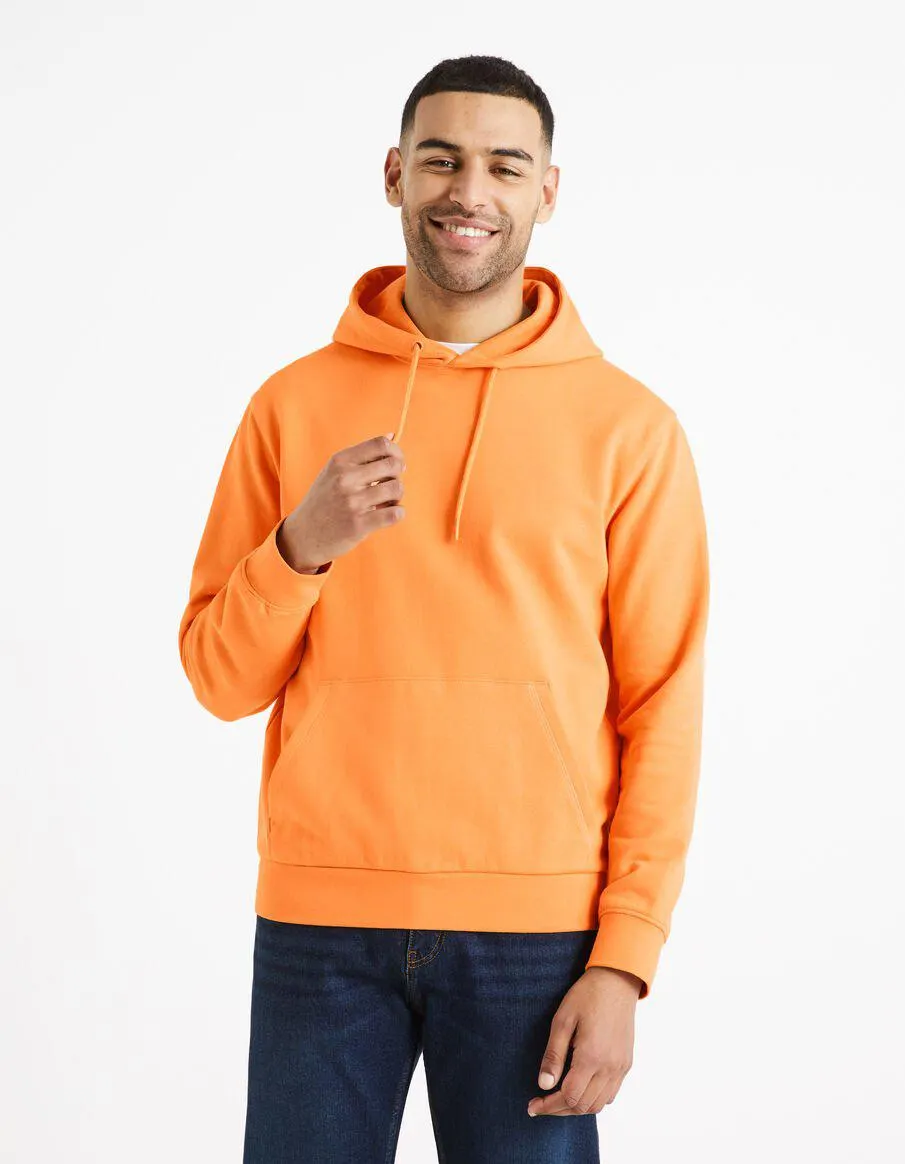 Sweat à capuche 100% coton - orange