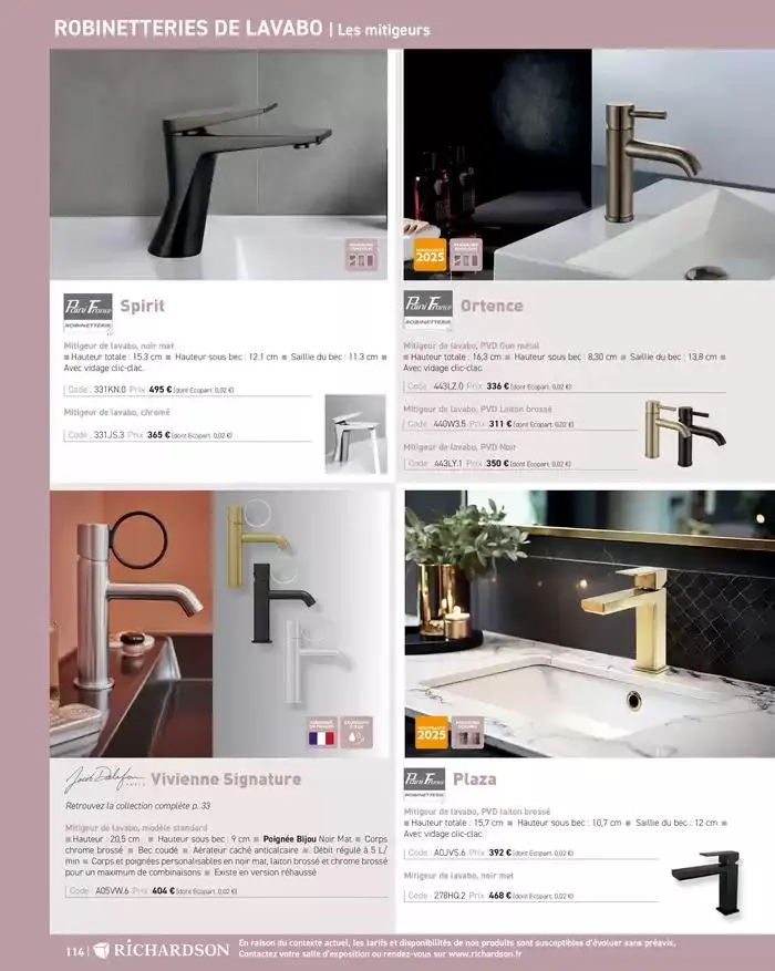 SALLE DE DE BAINS ET CARRELAGE 2025 du 11 avril au 31 décembre 2025 - Catalogue page 116