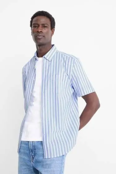 Shirt - regular fit - button-down collar - striped