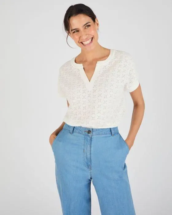 T-shirt maille jacquard fantaisie