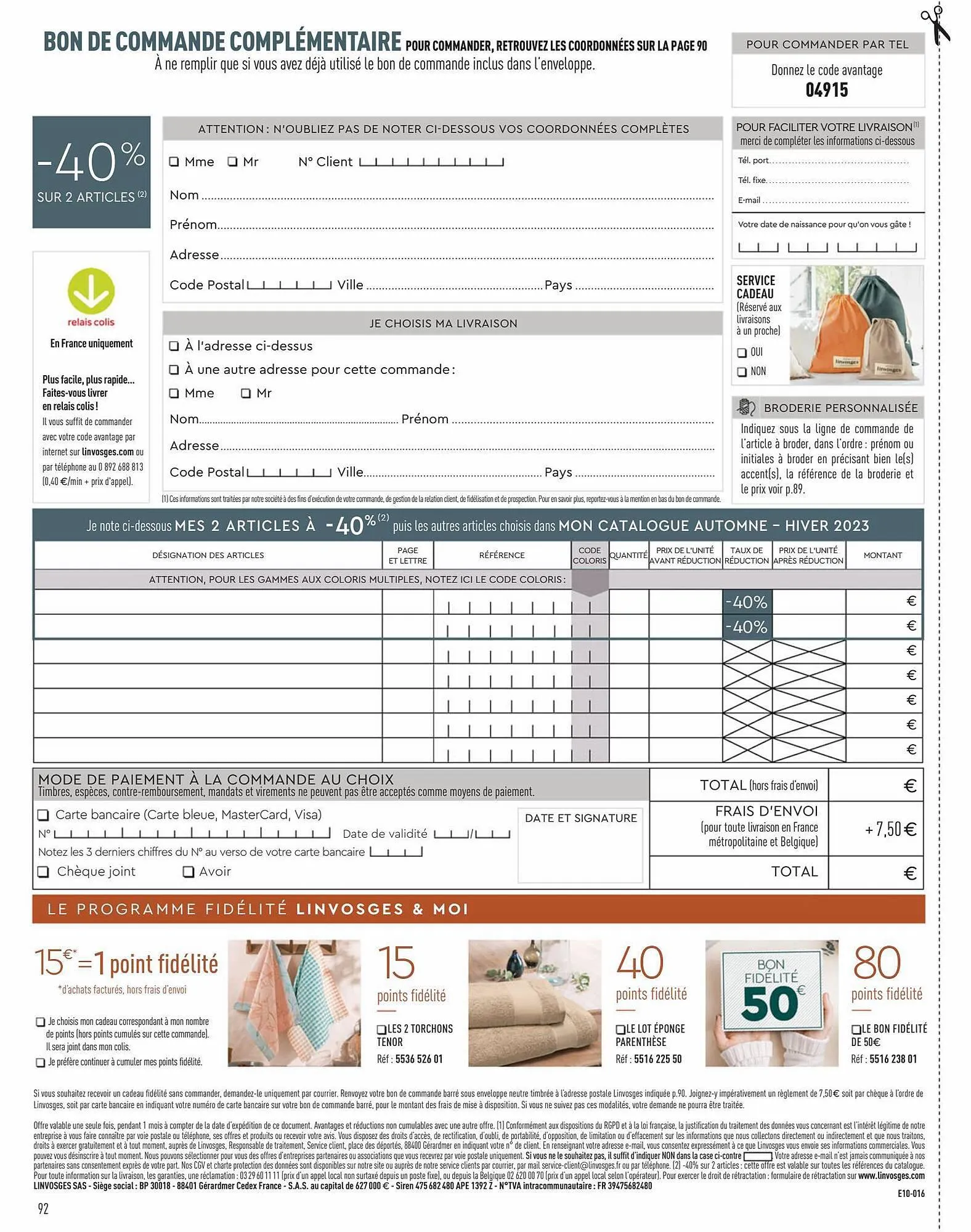 Catalogue Linvosges du 26 juillet au 29 juillet 2023 - Catalogue page 94