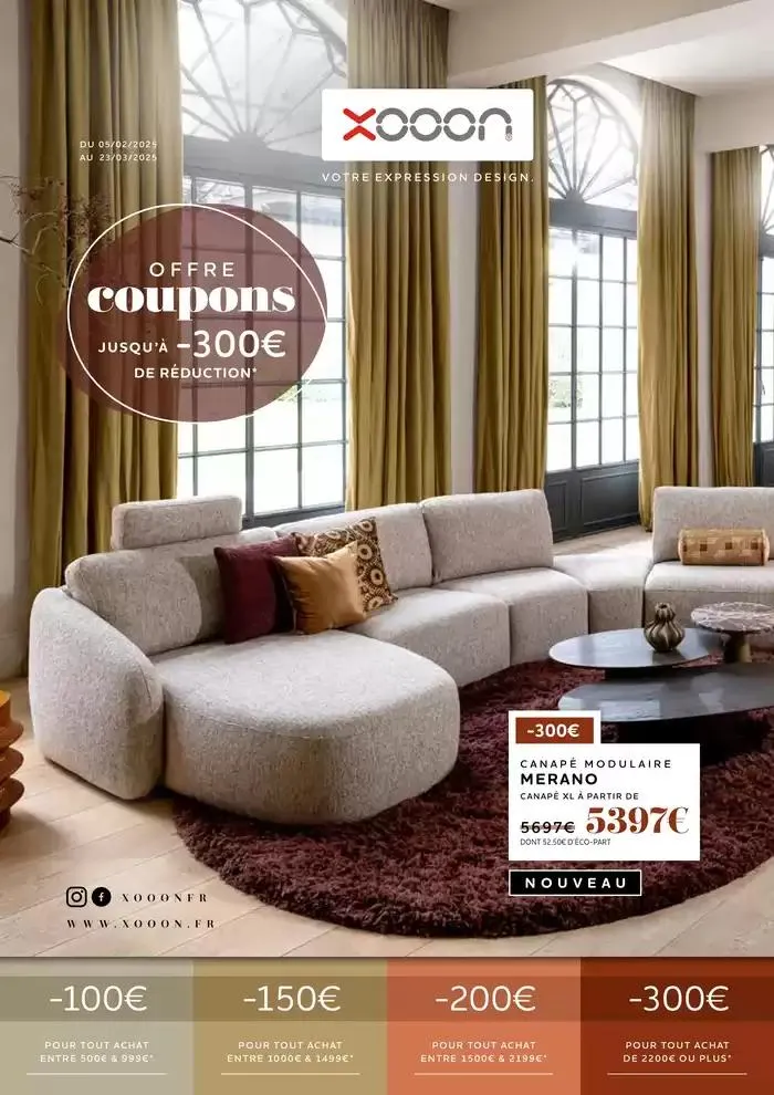 Offre coupons JUSQU’À -300€ DE RÉDUCTION du 5 février au 23 mars 2025 - Catalogue page 1