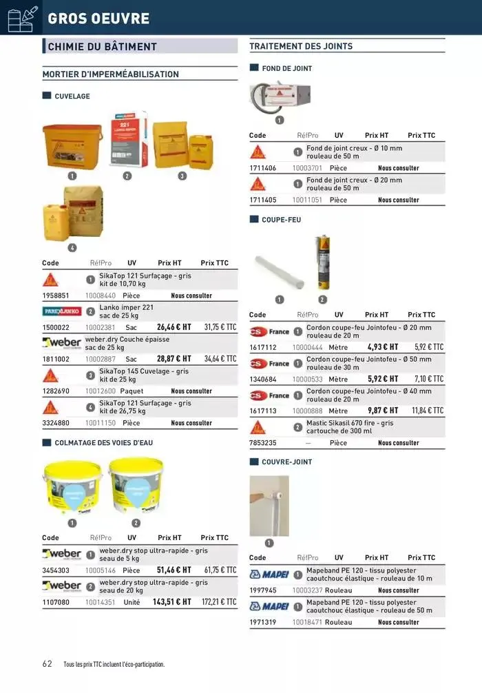 Matériaux 2025 du 1 janvier au 31 décembre 2025 - Catalogue page 62