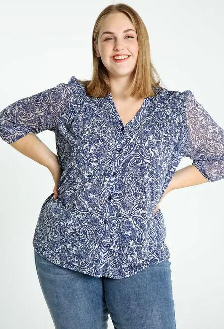 Blouse en voile plissée