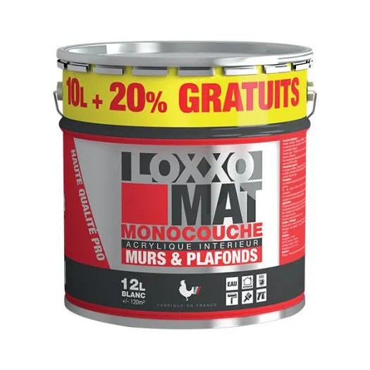 Peinture Loxxo monocouche murs et plafonds blanc mat