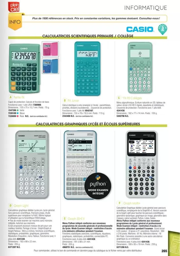 Écoles et loisirs 2025 du 1 janvier au 31 décembre 2025 - Catalogue page 265