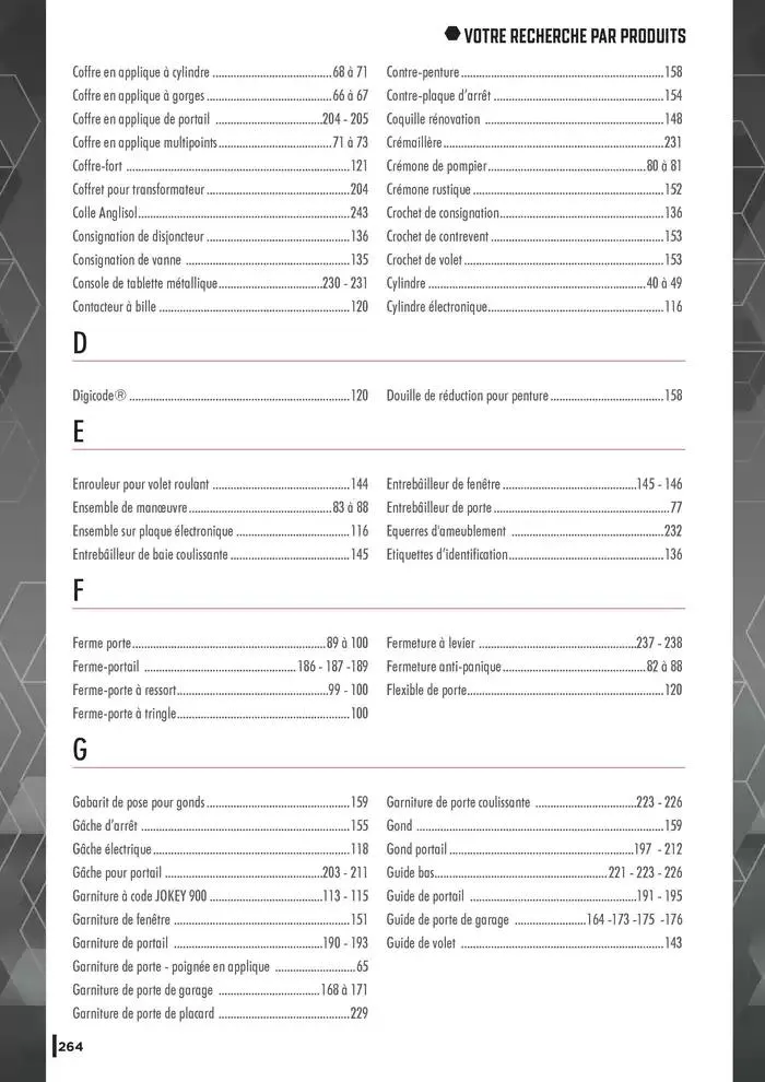Guide Quincaillerie Serrurerie 2025 - 2026 du 1 avril au 1 avril 2026 - Catalogue page 266