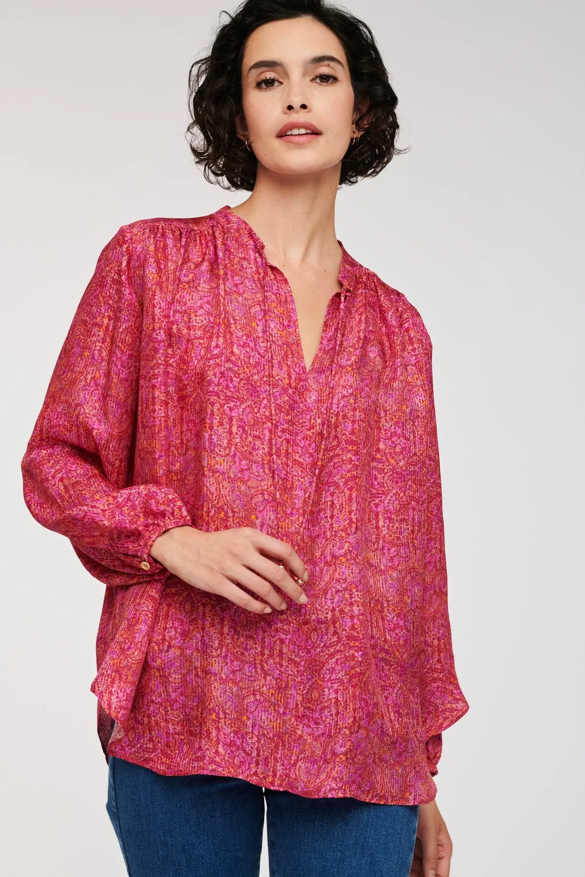 Blouse satinée imprimée