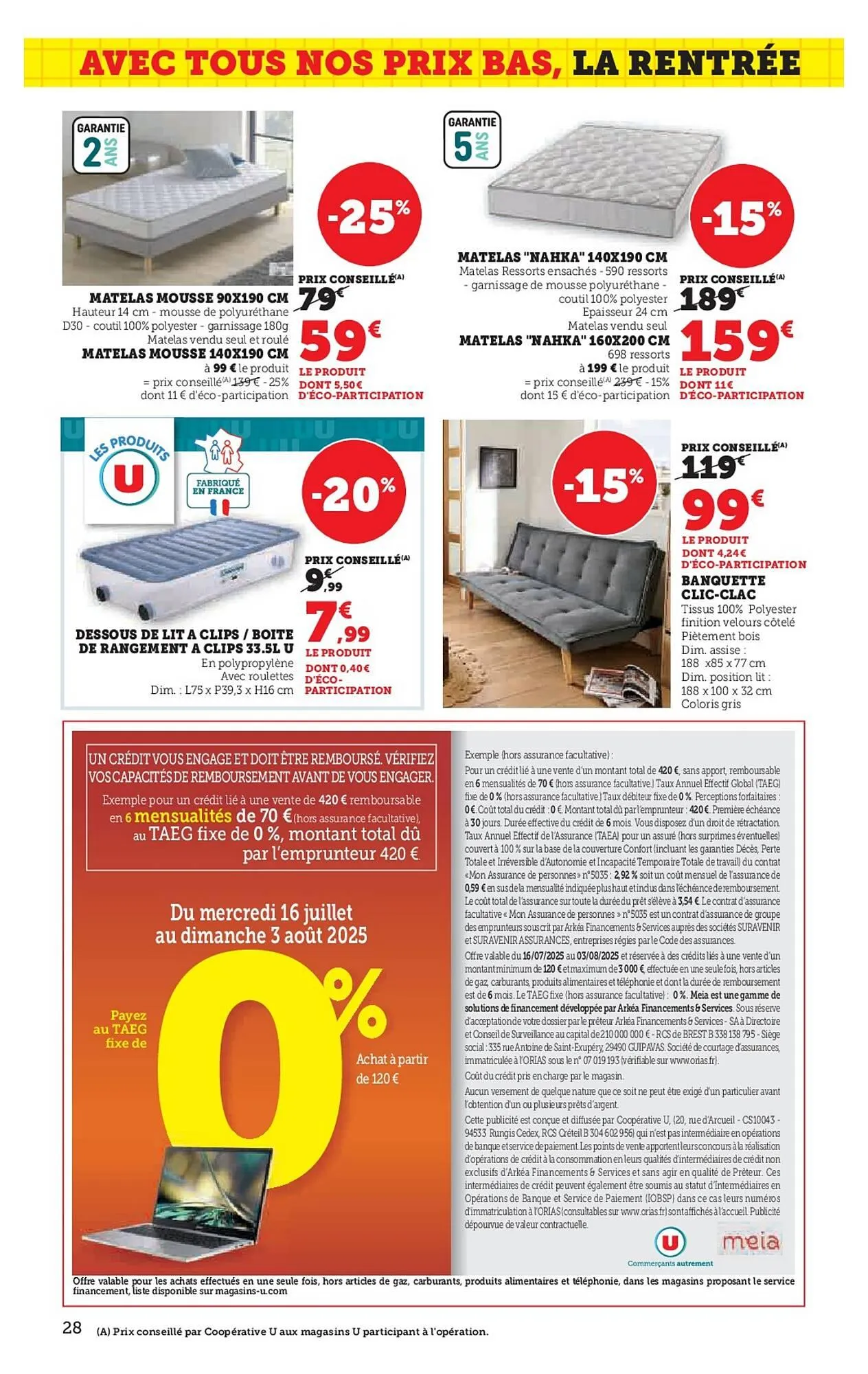 Catalogue Hyper U du 16 juillet au 10 août 2025 - Catalogue page 28