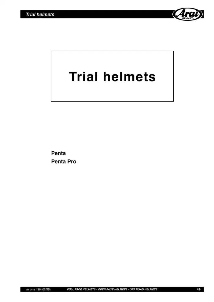 ARAI Parts Book 2025 du 21 février au 31 décembre 2025 - Catalogue page 49
