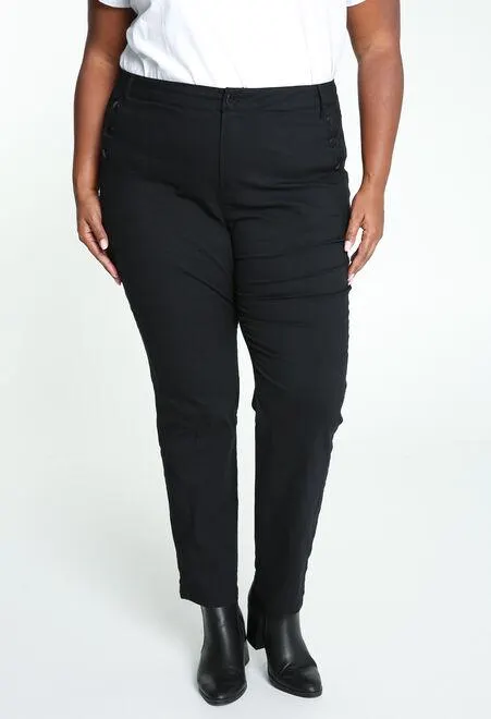 Pantalon slim uni en bengaline