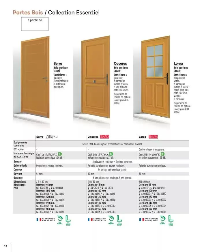 Menuiserie Extérieures 2025 du 1 janvier au 31 décembre 2025 - Catalogue page 46