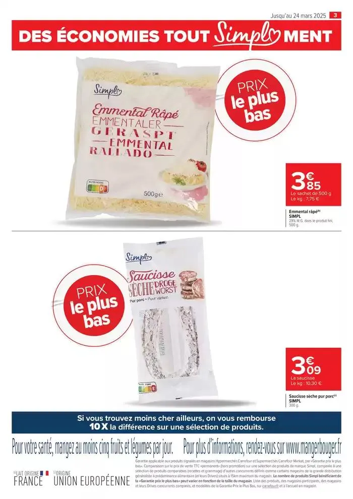 FEUILLET DIGITAL SIMPL' CARREFOUR MARKET du 28 février au 24 mars 2025 - Catalogue page 3