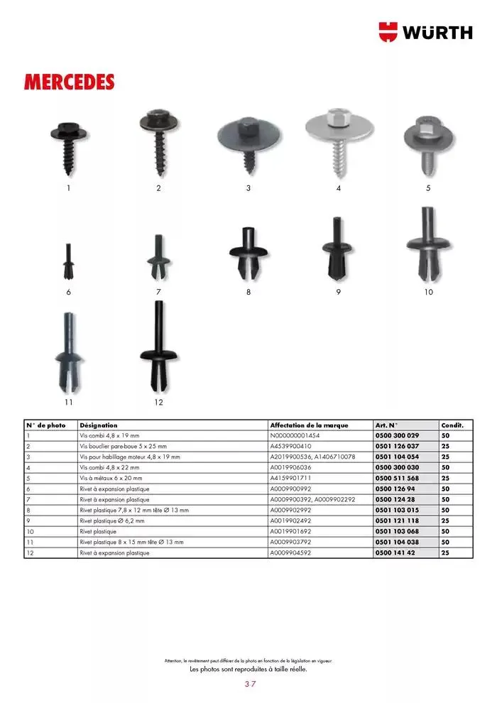 Agrafes de carrosserie du 21 janvier au 31 décembre 2025 - Catalogue page 37