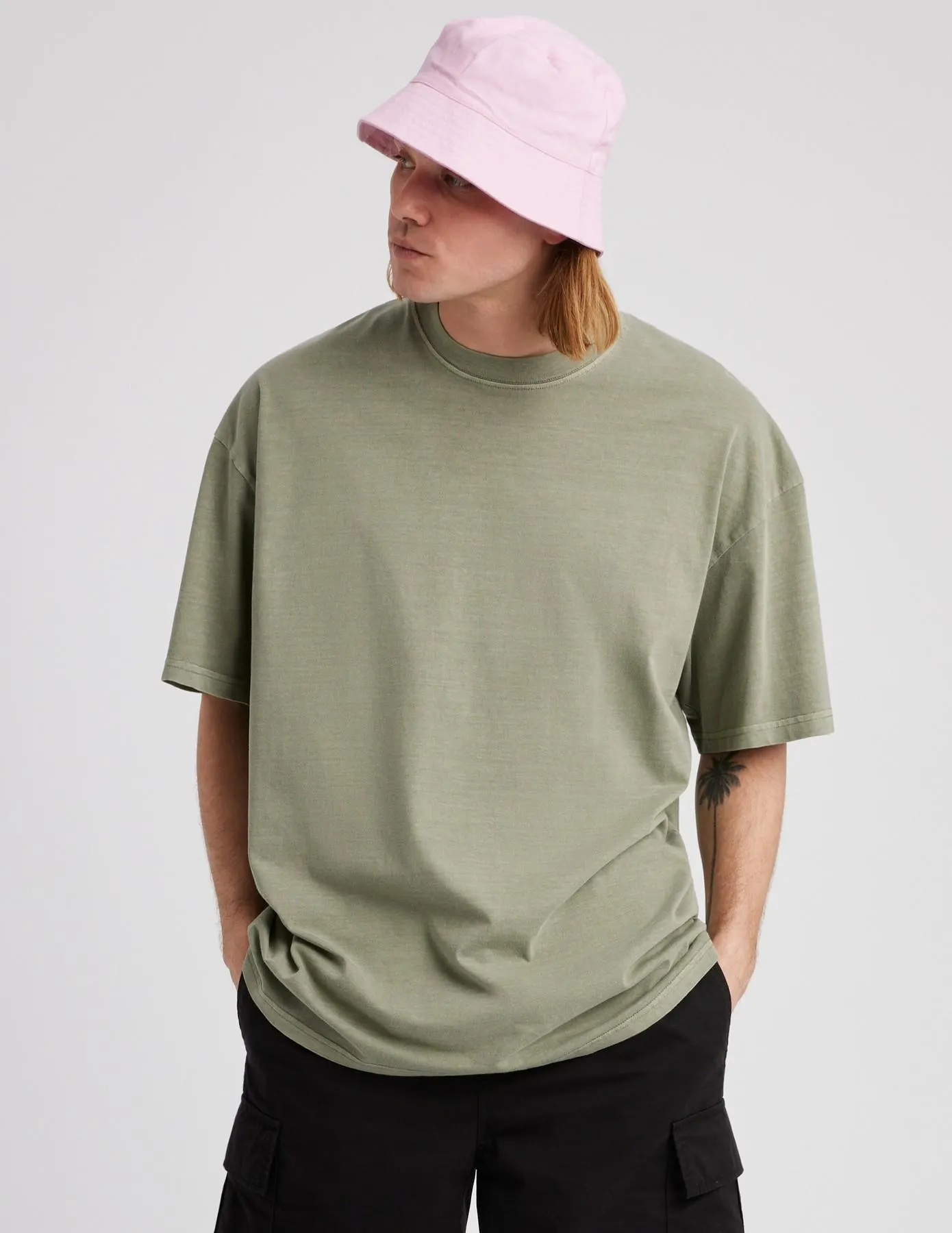 T-shirt oversize délavé - vert