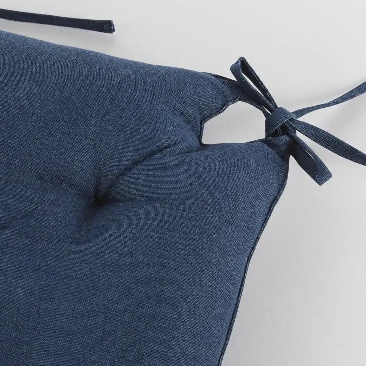 Cojín para silla de exterior de algodón azul marino 40 x 40
