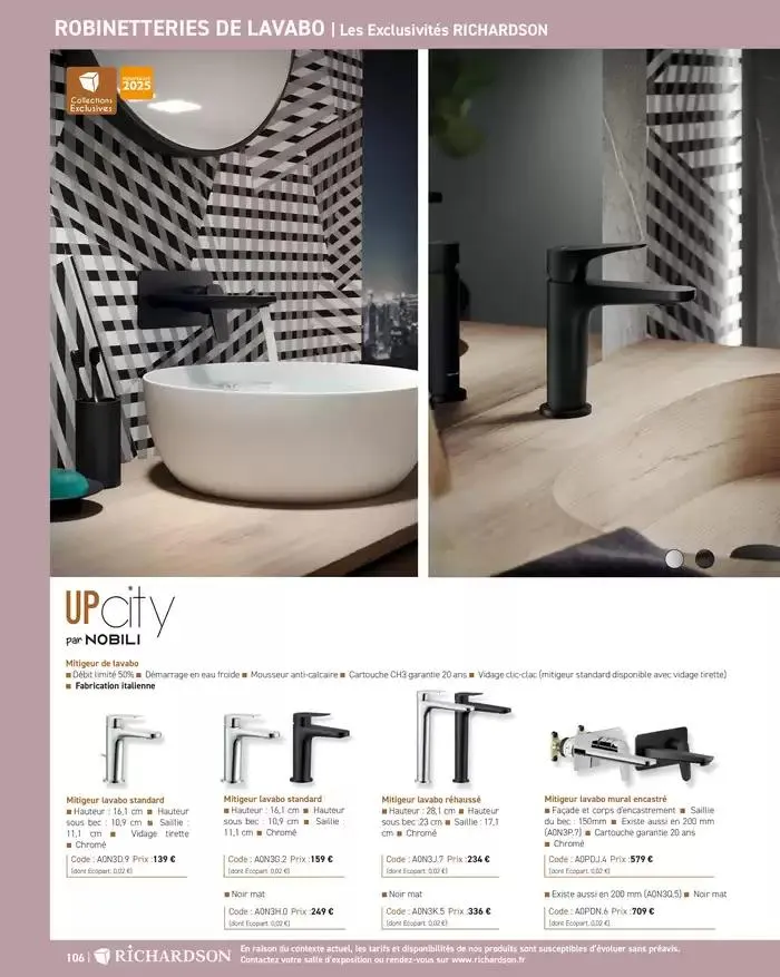 SALLE DE DE BAINS ET CARRELAGE 2025 du 11 avril au 31 décembre 2025 - Catalogue page 108