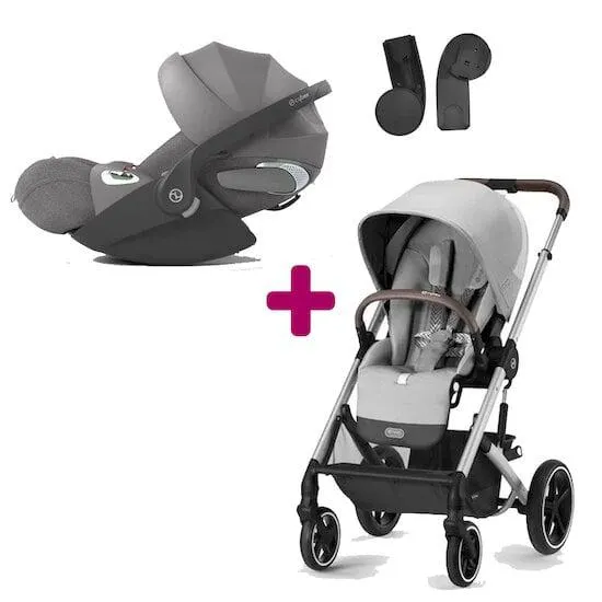 Pack poussette duo Balios S Lux lava grey + coque cloud T i-size tissus plus Mirage grey de Cybex