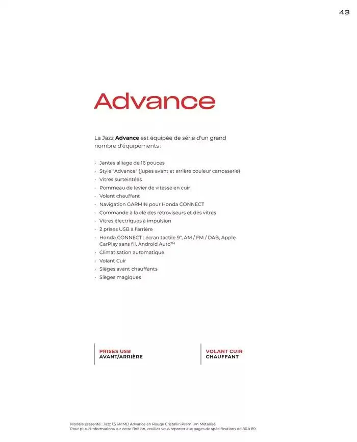 JAZZ e: Hev HYBRID du 7 janvier au 31 mai 2025 - Catalogue page 43