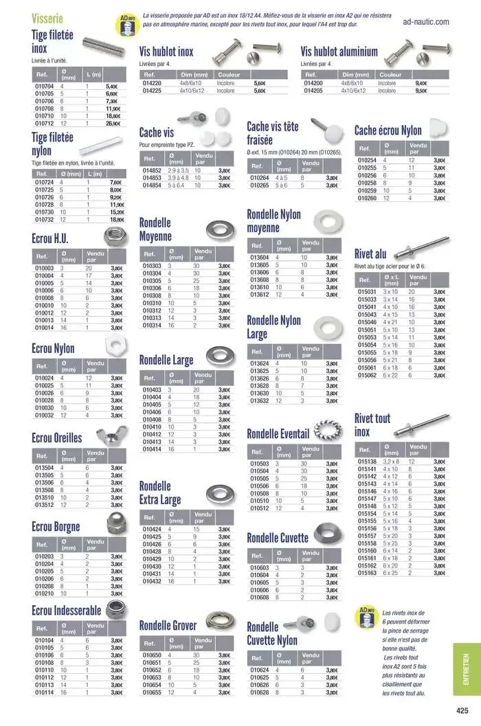 Catalogue Accastillage Diffusion 2025 du 1 janvier au 31 décembre 2025 - Catalogue page 427