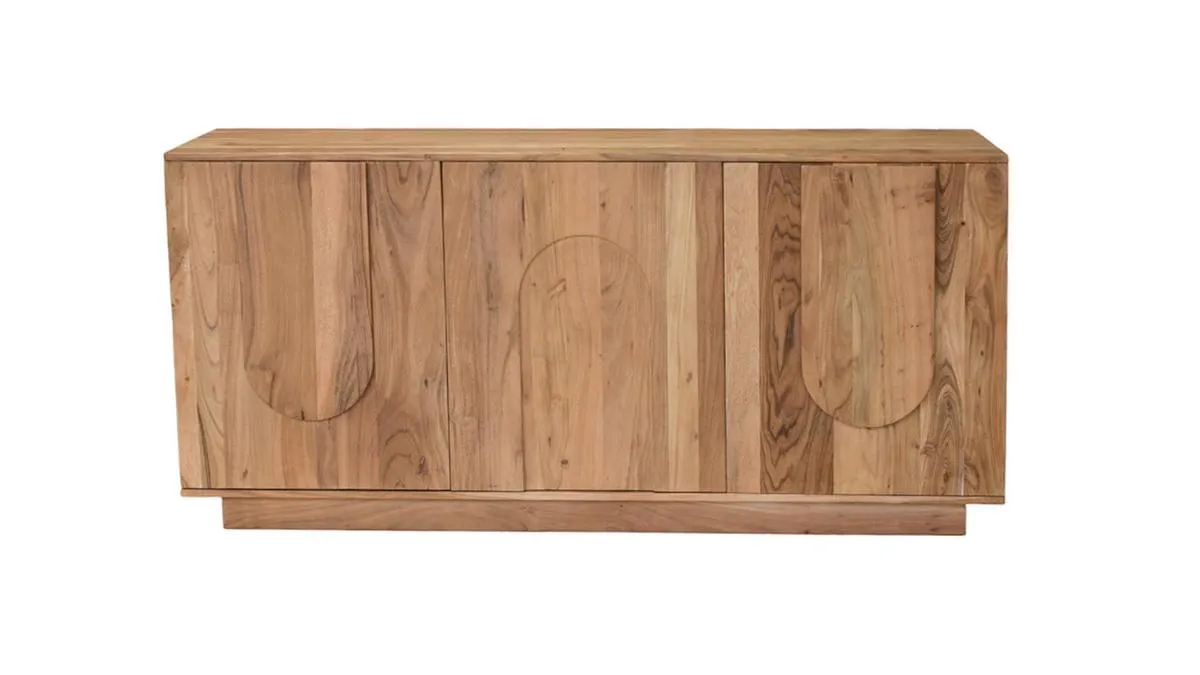 Buffet en bois massif gravé 3 portes L160 cm ARK