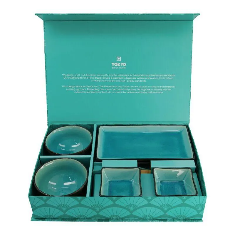 Coffret à sushis 2 pers. Glassy Turquoise Tokyo Design