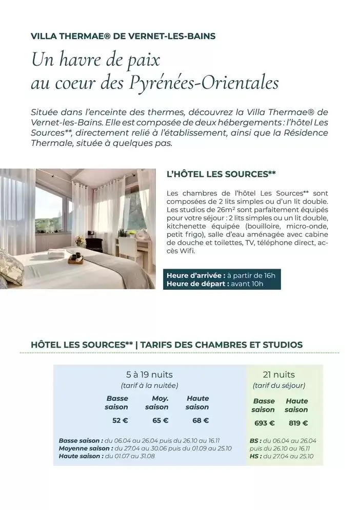 Dépliant résidence Vernet-les-Bains 2025 du 6 avril au 16 novembre 2025 - Catalogue page 2