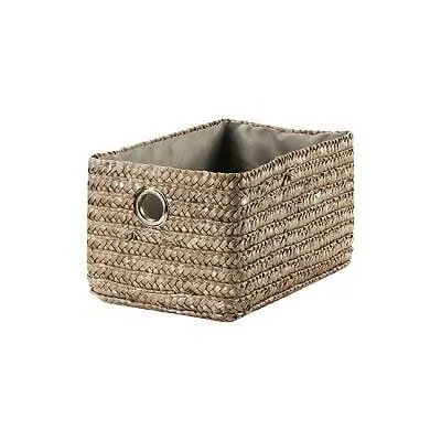 Tiroir paille gris métal hauteur 11cm