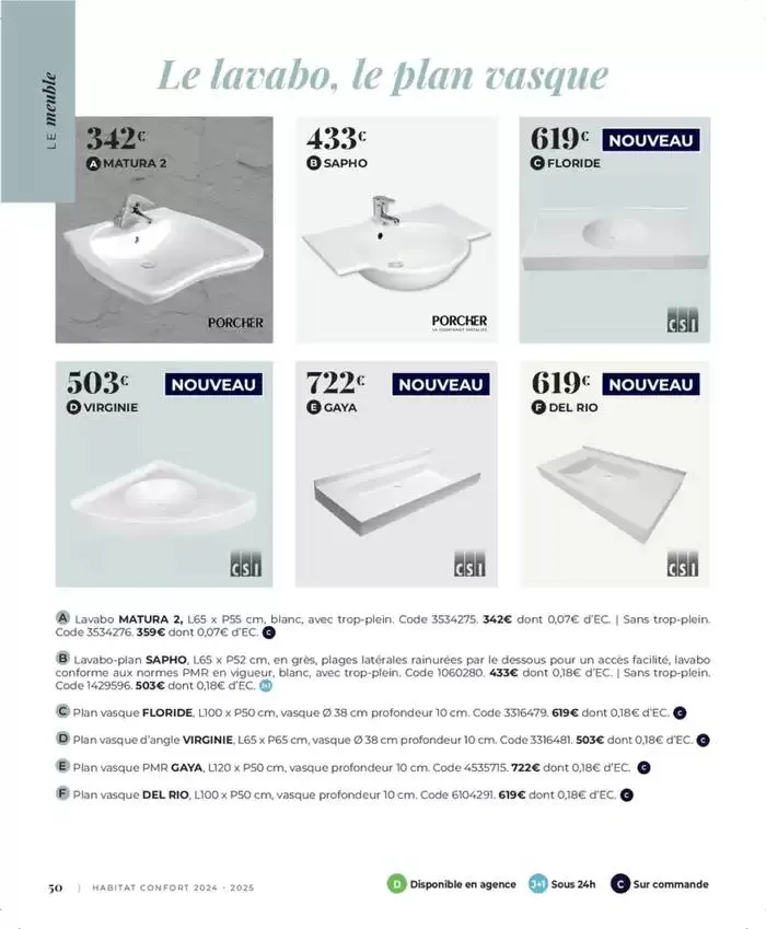 Cedeo Habitat confort du 1 octobre au 31 mai 2025 - Catalogue page 52