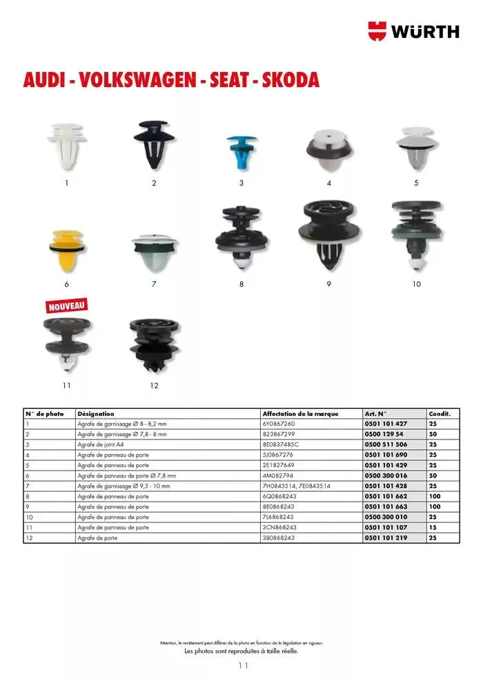 Agrafes de carrosserie du 21 janvier au 31 décembre 2025 - Catalogue page 11