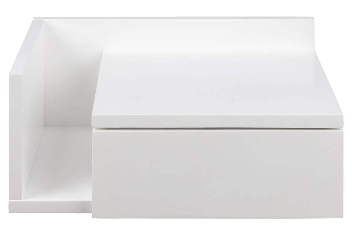 Table de chevet murale blanche avec tiroir L40 cm NASTY
