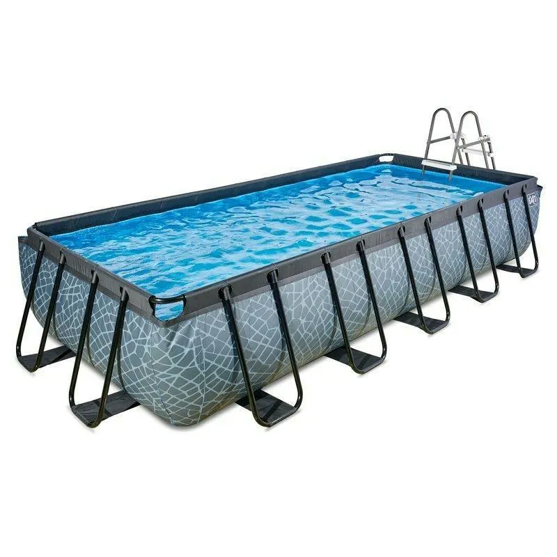 Piscine Exit Stone 540x250x100cm Avec Pompe Filtrante à Sable - Grise