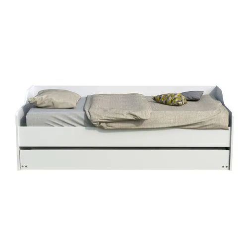 Lit gigogne 90x190 cm avec sommiers ALIX blanc