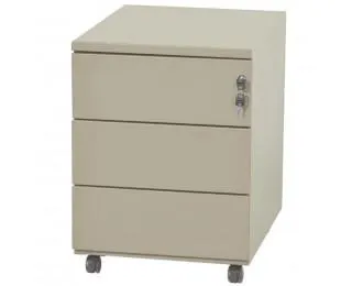 Caisson mobile en métal - 3 tiroirs - Beige
