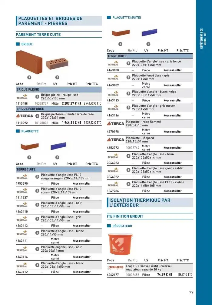 Matériaux 2025 du 1 janvier au 31 décembre 2025 - Catalogue page 79