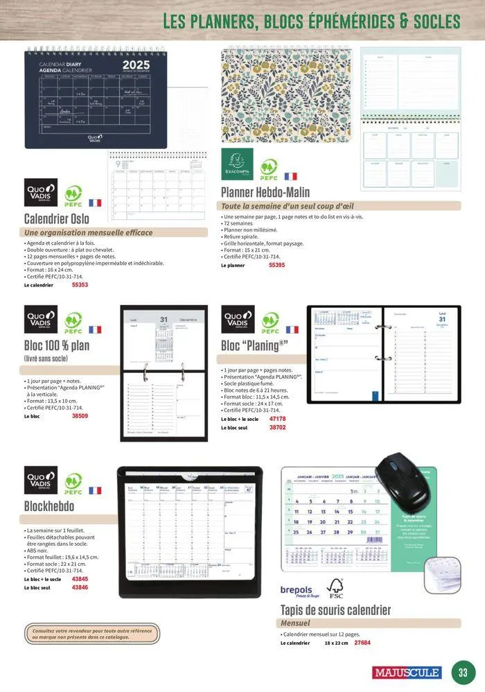 Les Agendas et Calendriers 2025 du 23 mai au 31 décembre 2025 - Catalogue page 33