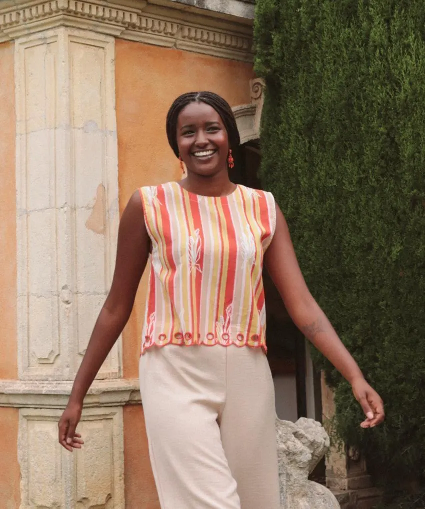 Top Vivi Rayures Blé