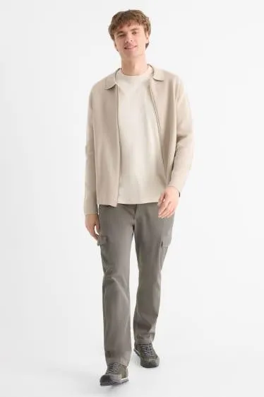 Cargo trousers - tapered fit - textured