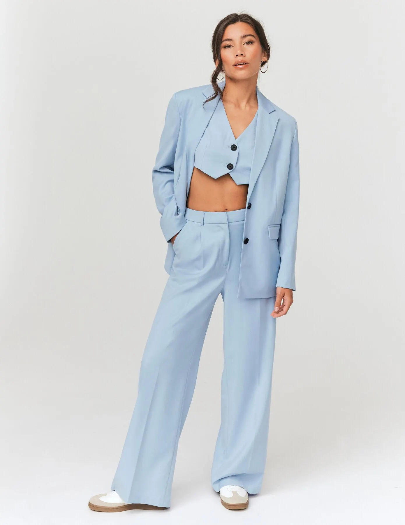 Gilet de tailleur court - Bleu clair