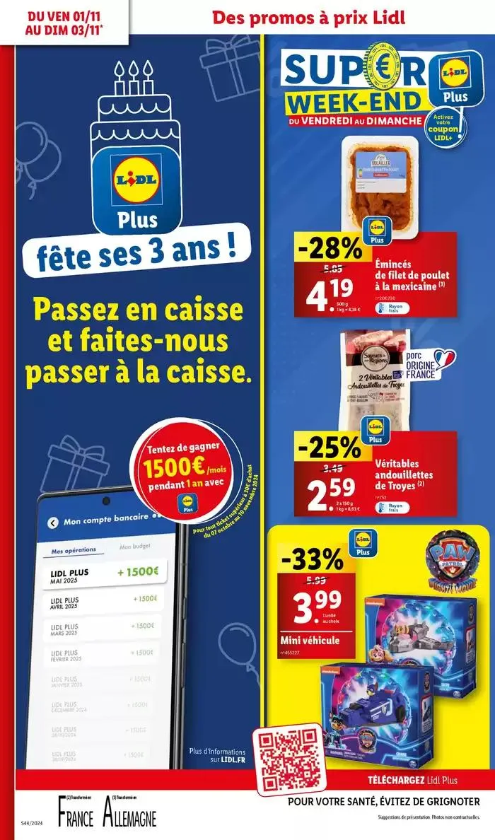 Bénéficiez de promotions sur une sélection de produits, incluant viande, fruit et fromage du 30 octobre au 5 novembre 2024 - Catalogue page 38