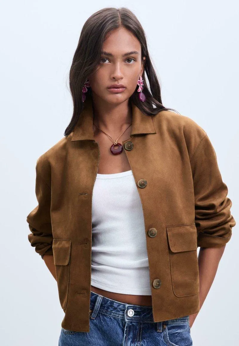 Veste en similicuir - dark brown