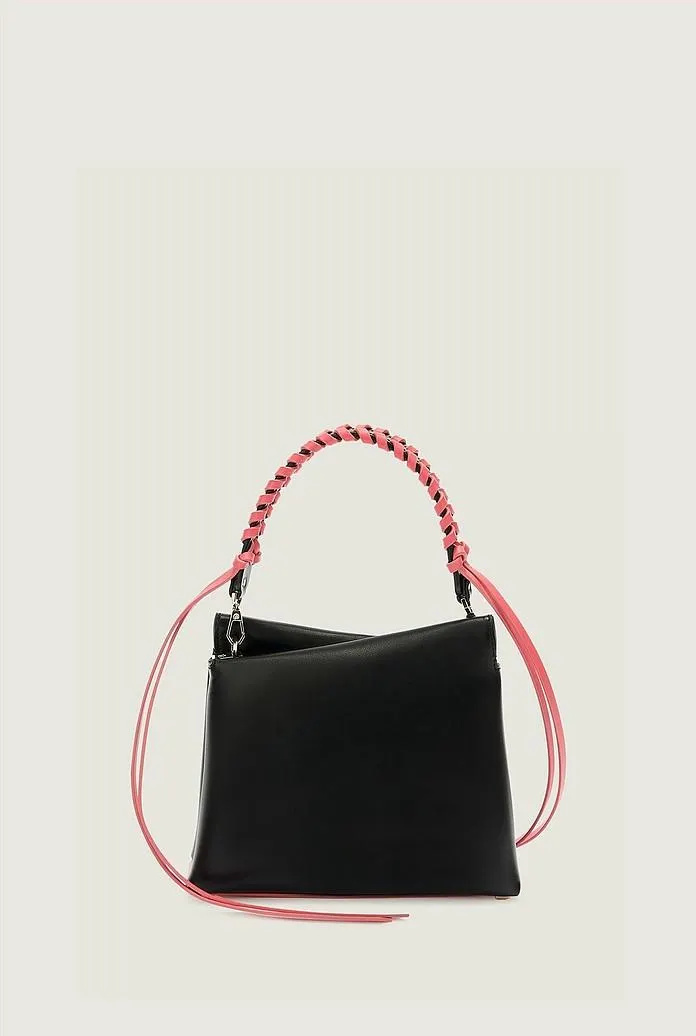 Vela Mini - Black And Amaranto Top Handle Bag