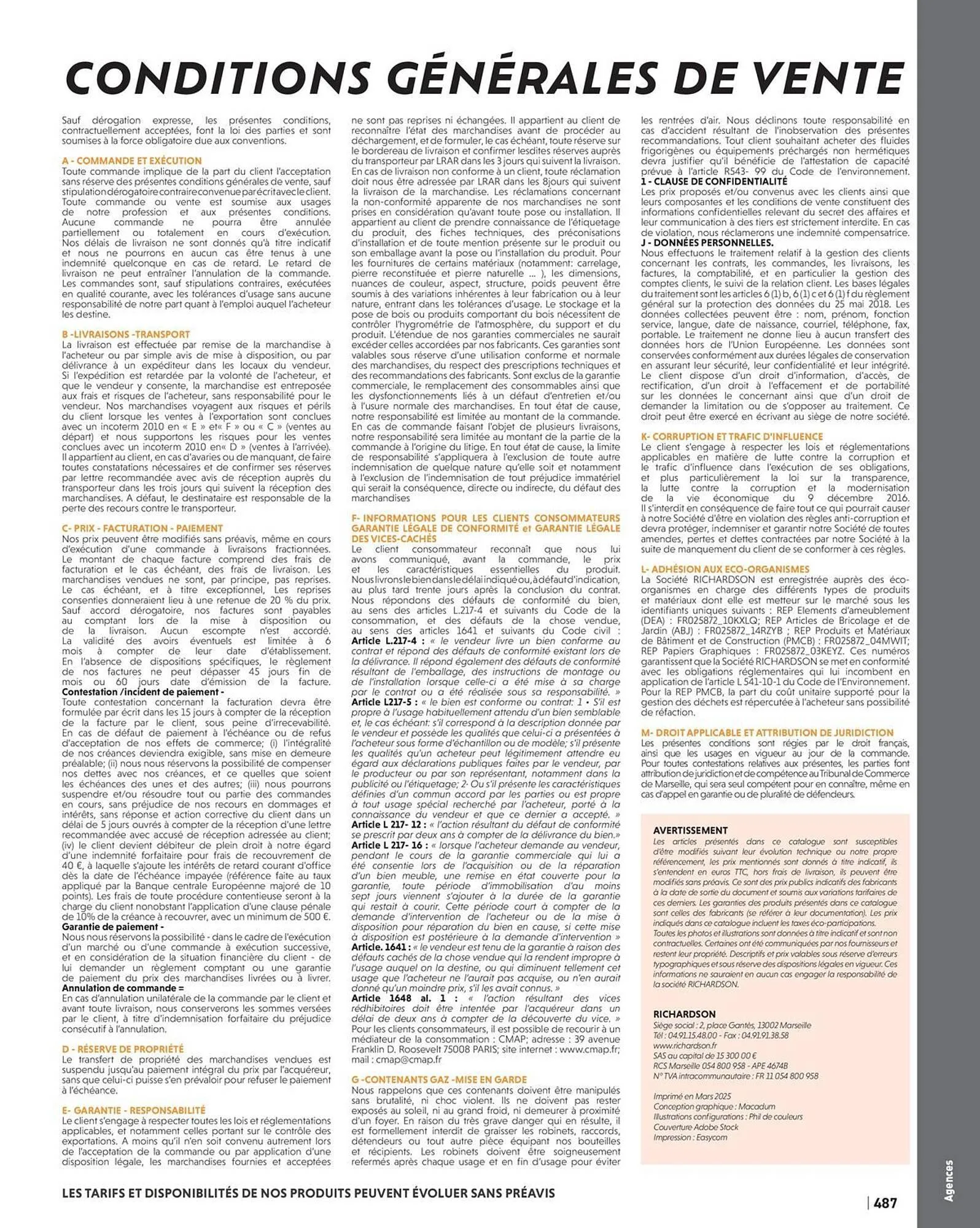 Catalogue Richardson du 11 avril au 31 décembre 2025 - Catalogue page 489