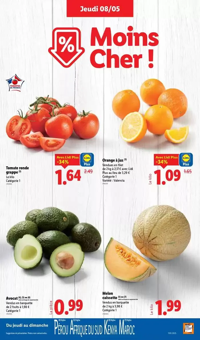 Profitez d'une baisse de prix dans les supermarchés Lidl sur vos produits du quotidien ! du 8 mai au 14 mai 2025 - Catalogue page 5
