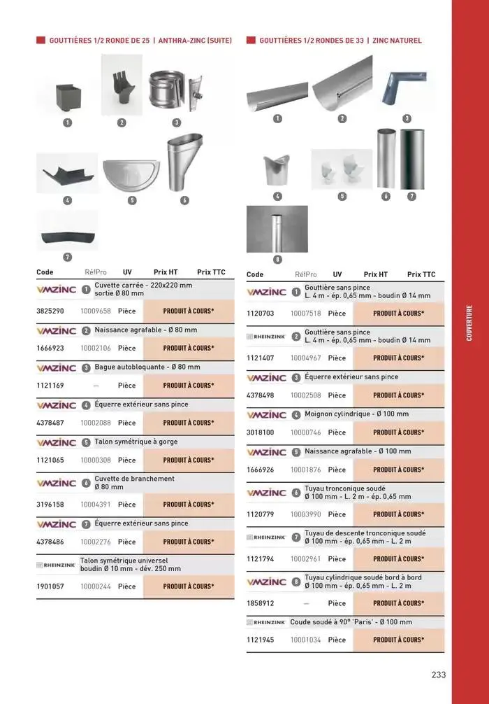 Matériaux 2025 du 1 janvier au 31 décembre 2025 - Catalogue page 233