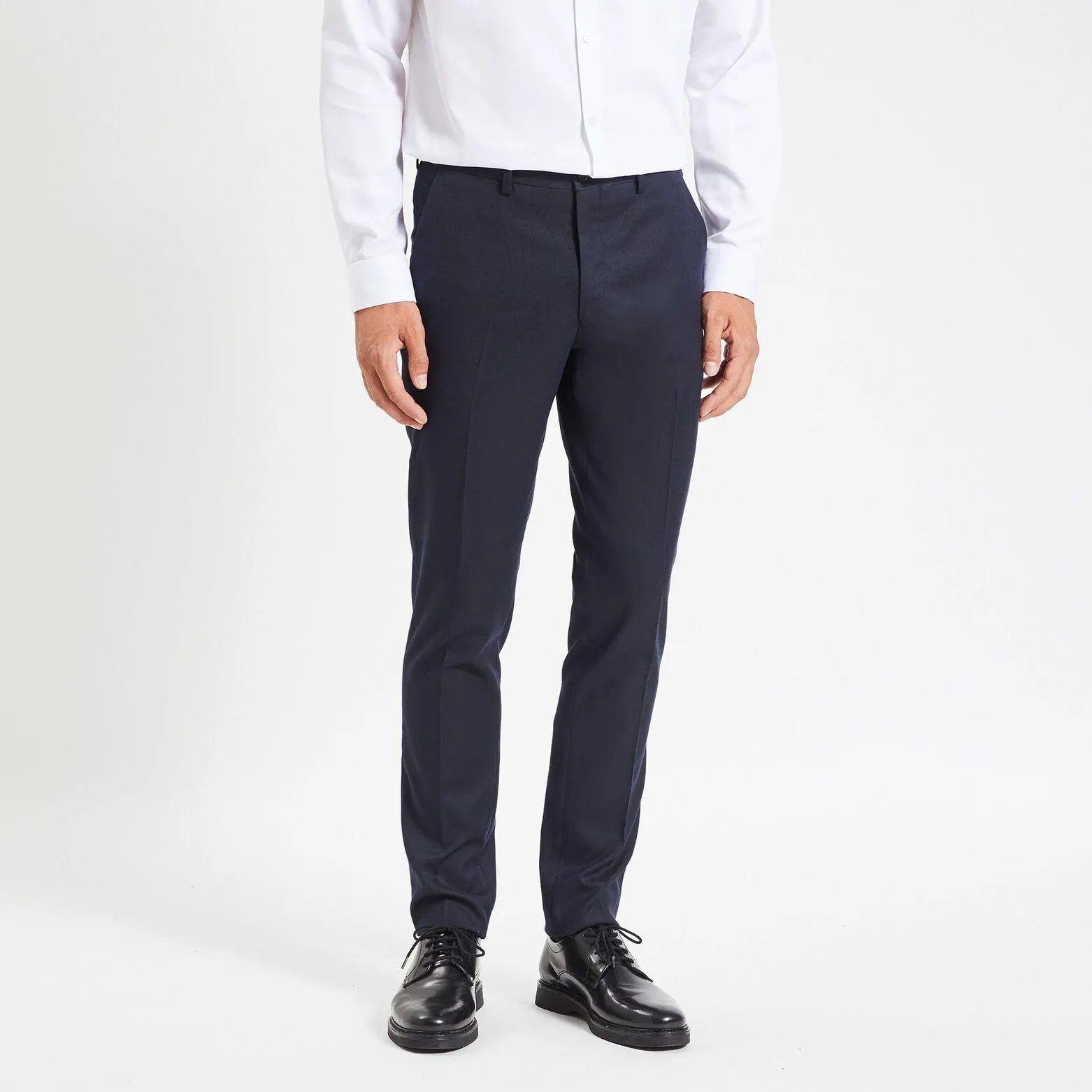 Pantalon de costume uni slim - Bleu foncé