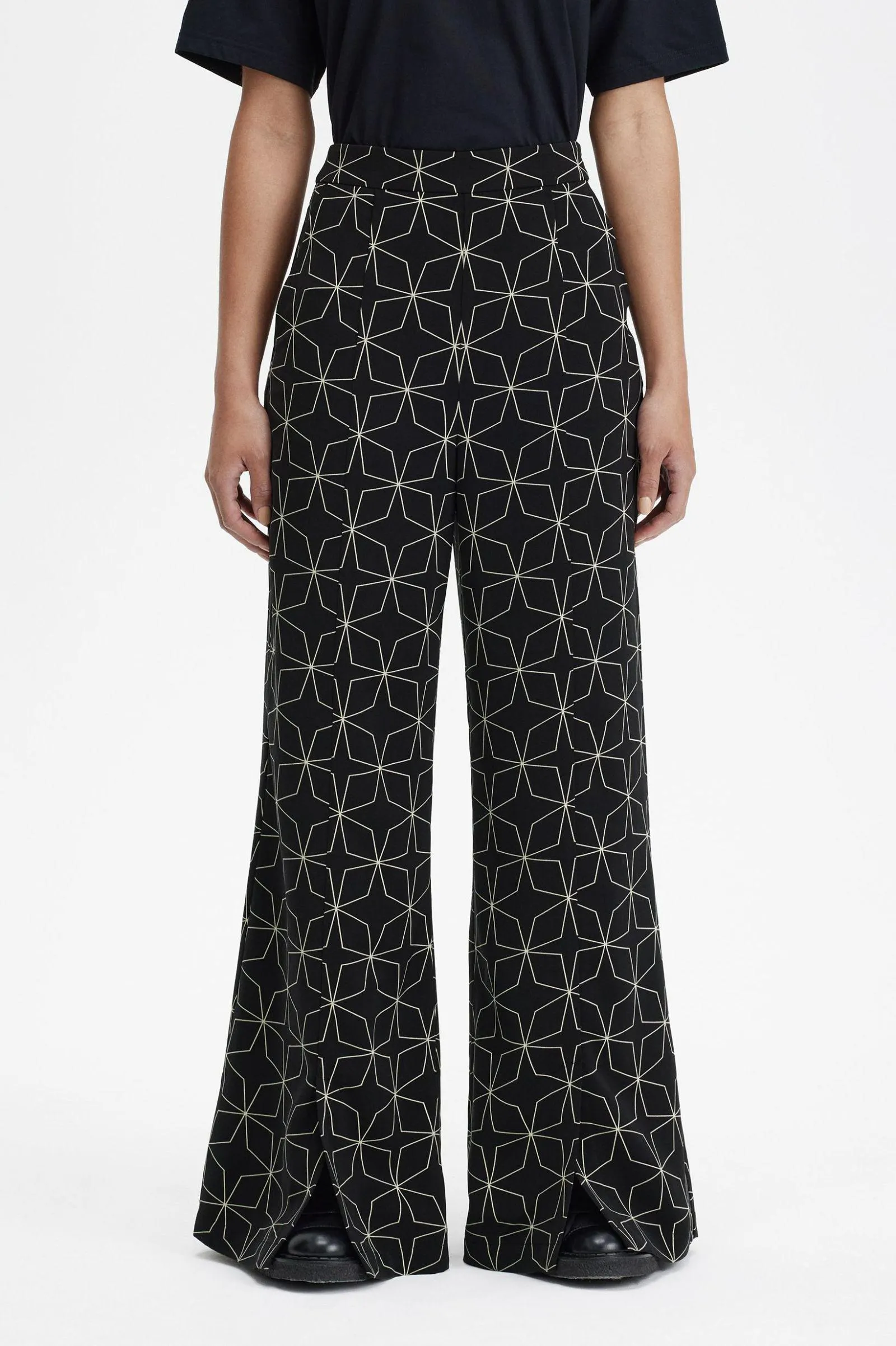 Pantalon à imprimé géométrique