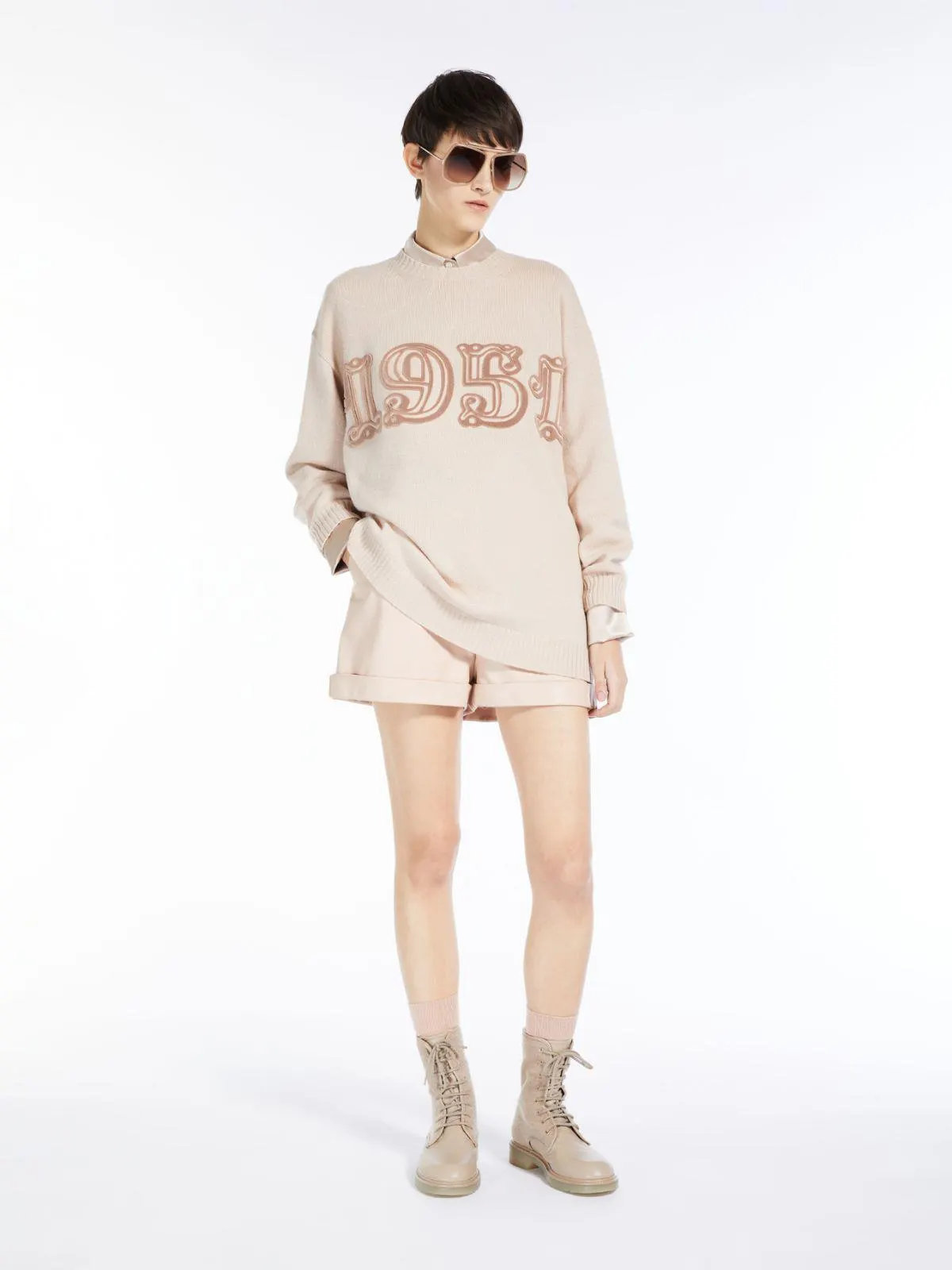 Wool and cashmere monogram pullover