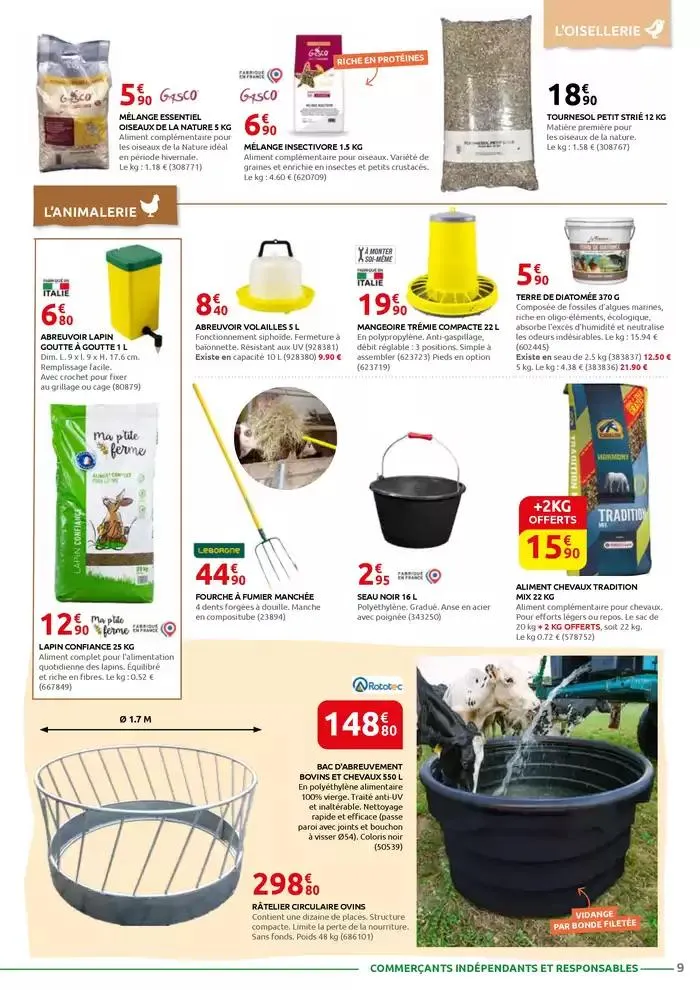 MOTOCULTURE - JARDINAGE - BRICOLAGE - DROGUERIE - ANIMALERIE du 3 mars au 29 mars 2025 - Catalogue page 9