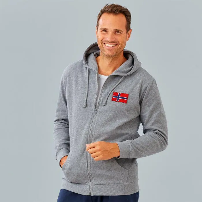 Sweat zippé à capuche en coton